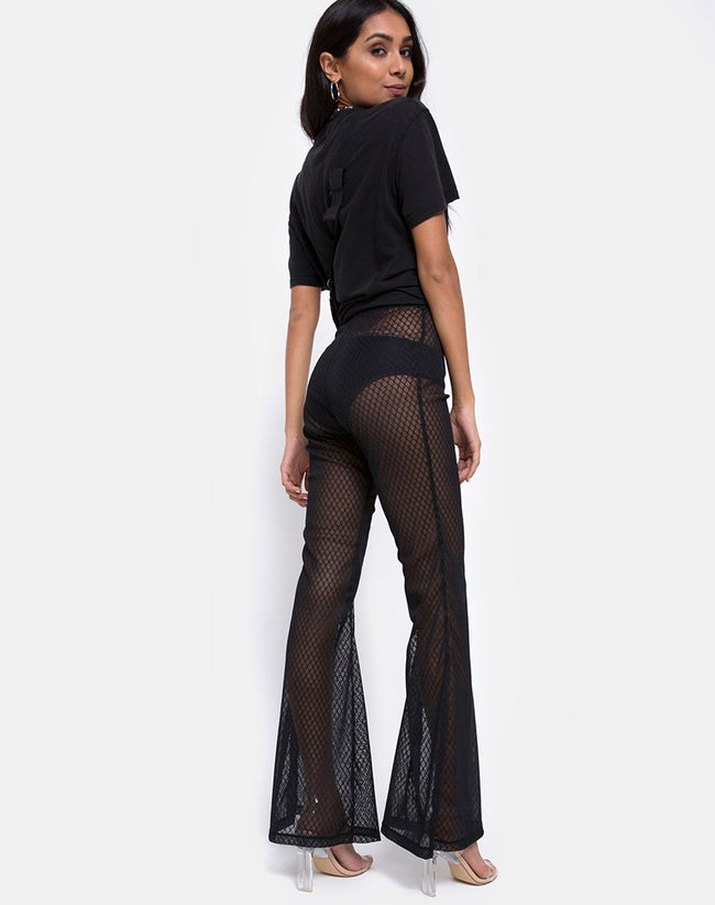 Herlom Trouser in Black Fishnet