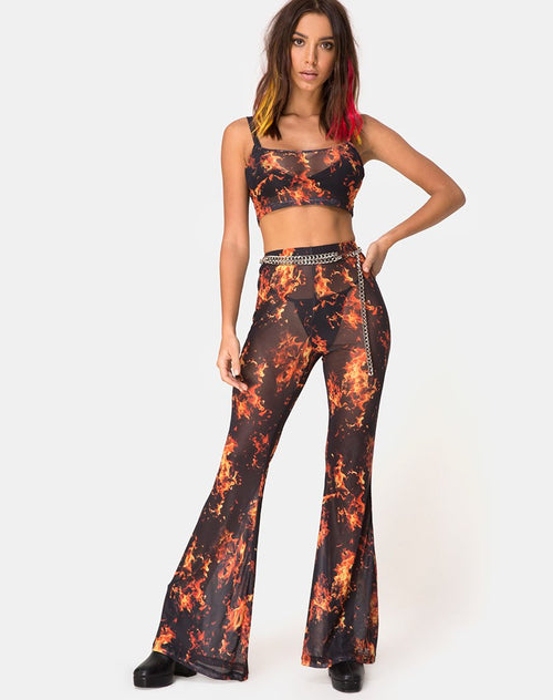 Herlom Flare Trouser in Fire Mesh