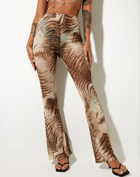 Image of Herlom Flare Trouser in Tiger Brown