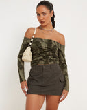 image of Hestina Top in Dystopian Crease Khaki