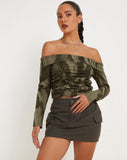 image of Hestina Top in Dystopian Crease Khaki