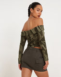 image of Hestina Top in Dystopian Crease Khaki