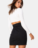 Heva Bodycon Skirt in Black Twill