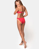 High Rise Bikini Bottom in Textured Baewatch Red