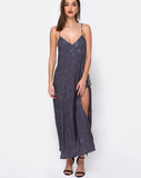 Hime Maxi Dress in Satin Grey Rose