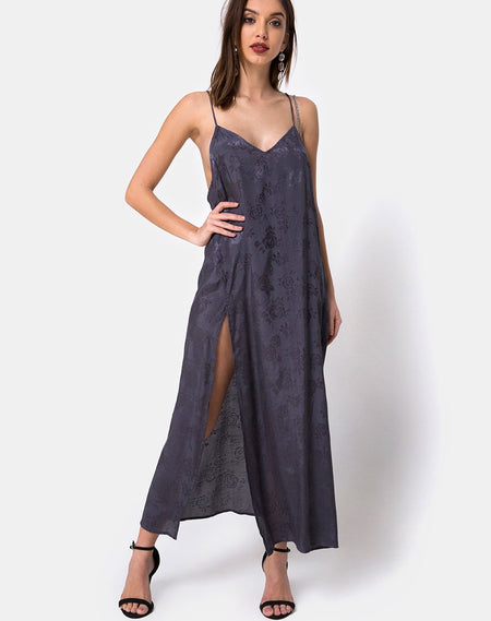 Batis Maxi Dress in Leopard Grey