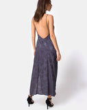 Hime Maxi Dress in Satin Grey Rose