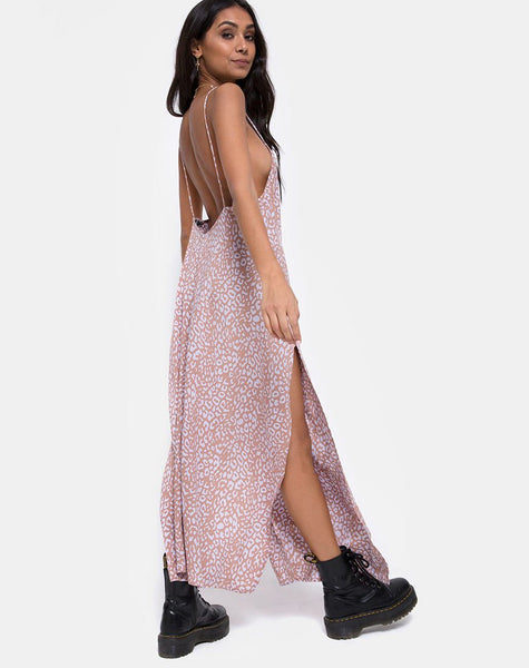 Hime Maxi Dress in Leopard Spot