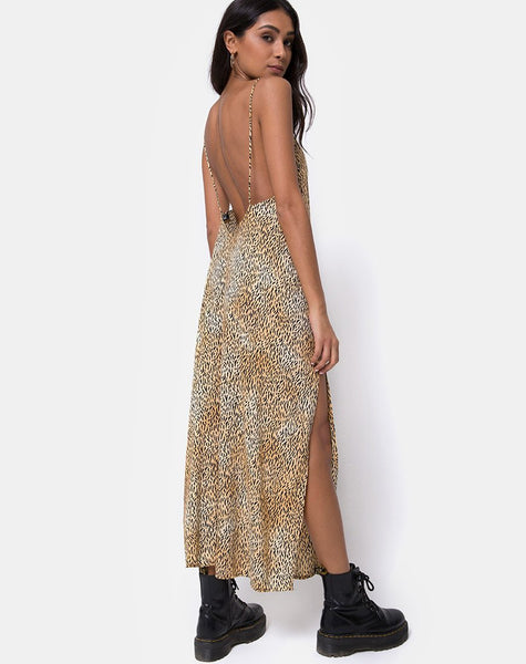 Hime Maxi Dress in Mini Tiger Brown