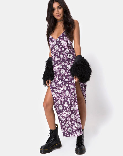 Hime Maxi Dress in Purple Zodiac