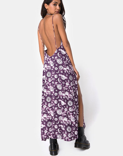 Hime Maxi Dress in Purple Zodiac