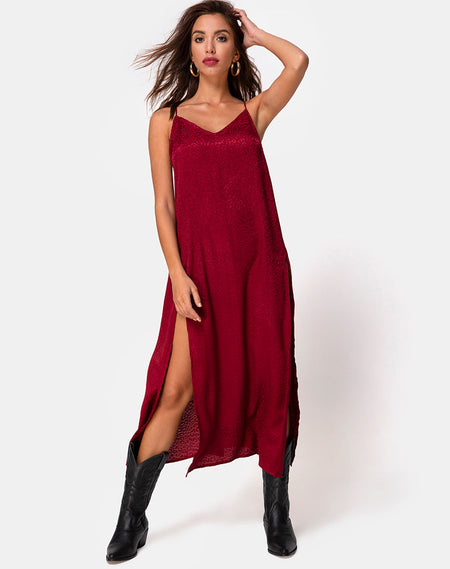 Sanna Slip Dress in Plaid Red Black