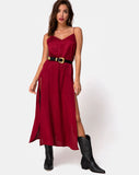 Image of Hime Maxi Dress in Satin Cheetah Raspberry