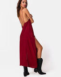 Image of Hime Maxi Dress in Satin Cheetah Raspberry