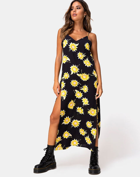 Hime Maxi Dress in Sunny Days Black