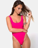 Hoalo Swimsuit in Mini Rib Fushcia