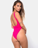 Hoalo Swimsuit in Mini Rib Fushcia