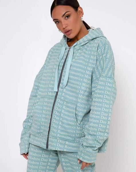 Hollack Hoody in Modern Day Romantics Seafoam