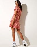 Image of Holma Mini Dress in Dark Wild Flower Cantaloupe