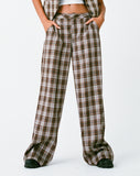 Image of MOTEL X OLIVIA NEILL Hondra Trouser in Check Tan Brown