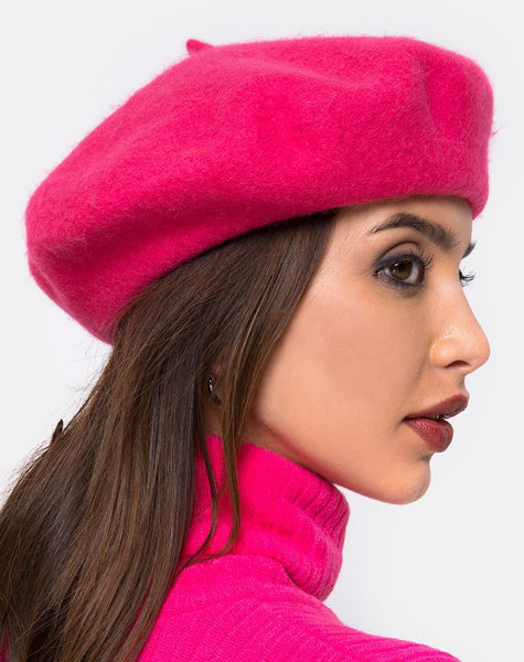 Wool Beret in Pink