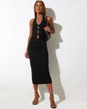 image of Housna Midi Dress in Lycra Black