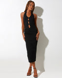 image of Housna Midi Dress in Lycra Black