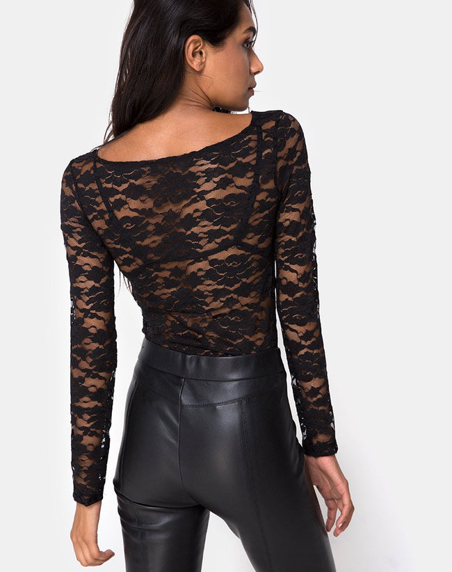 Huriya Bodice in Lace Black