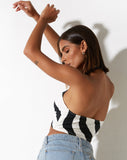 Iamah Crop Top in Optic Swirl Black and White