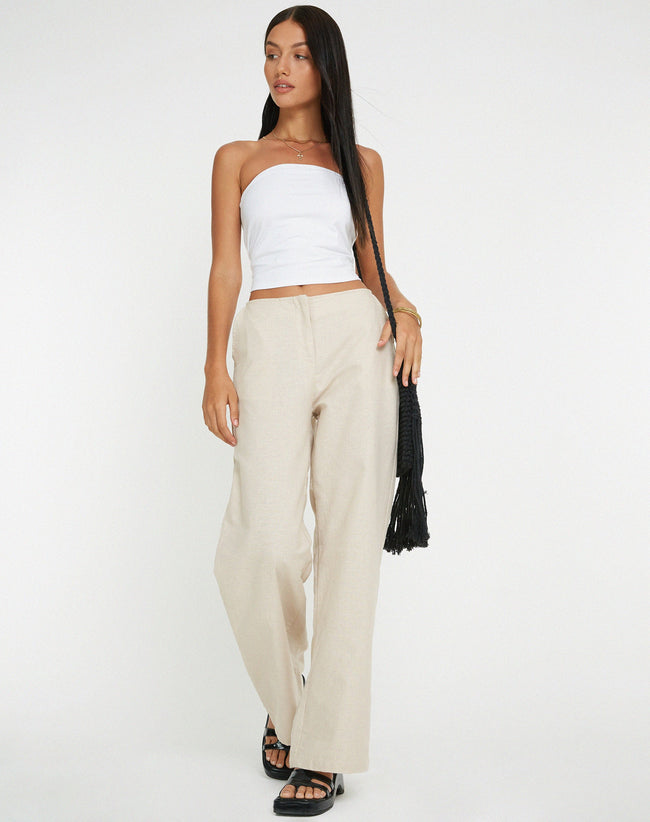 image of Idama Wide Leg Trouser in Ecru