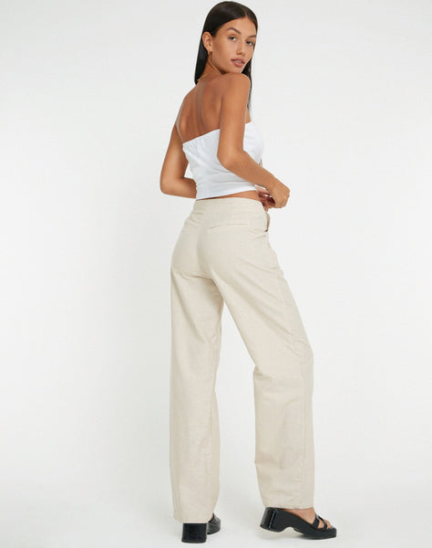 image of Idama Wide Leg Trouser in Ecru