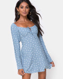 Ilova Dress in Skater Polka Blue