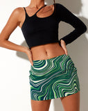 Image of Ima Mini Skirt in 70s Ripple Green