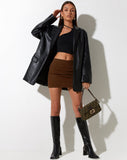 Image of Ima Mini Skirt in Twill Cocoa Brown