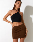 Image of Ima Mini Skirt in Twill Cocoa Brown