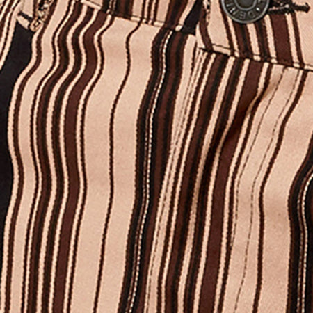 Micro Broomy Mini Skirt in Mix Stripe Brown