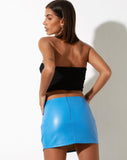 image of Ima Mini Skirt in PU Azure Blue