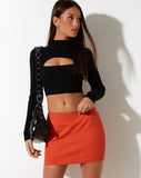 Image of Ima Mini Skirt in Twill Tangerine