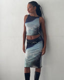 Image of Rambi Vest Crop Top in Abstract Landscape Collage