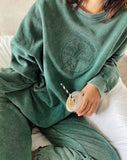 Image of Glo Sweatshirt in Washed Green Angel Energy Cherub Embro