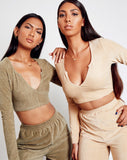 Guan Crop Top in Velvet Rib Tan