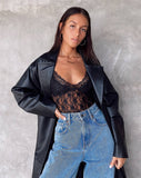 Yenika Crop Top in Black Lace Small Flower Black