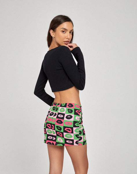 image of Ina Mini Skirt in Lips Green