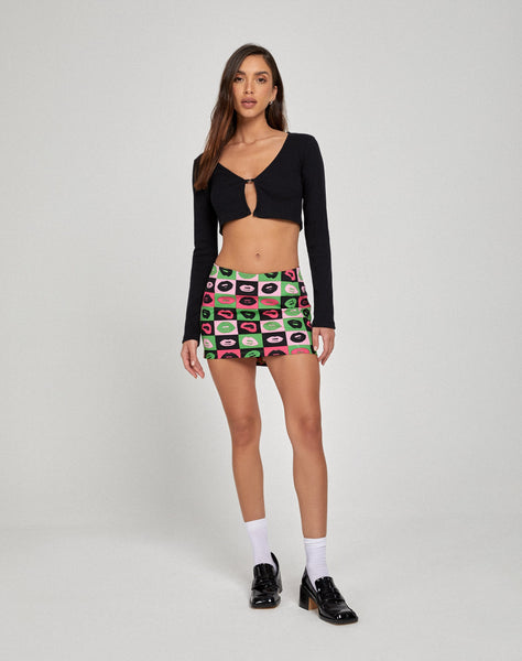 image of Ina Mini Skirt in Lips Green