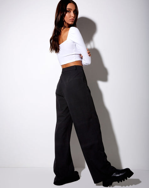 Inalo Crop Top in Rib White