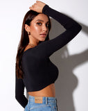 Image of Ineke Crop Top in Rib Black