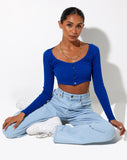 Ineke Crop Top in Cobalt