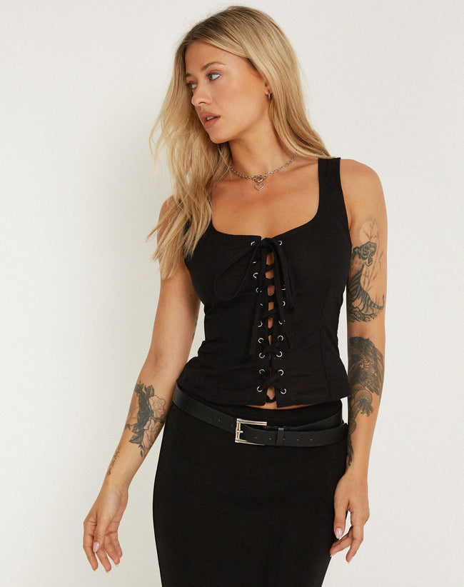 image of Inga Corset Top in Black