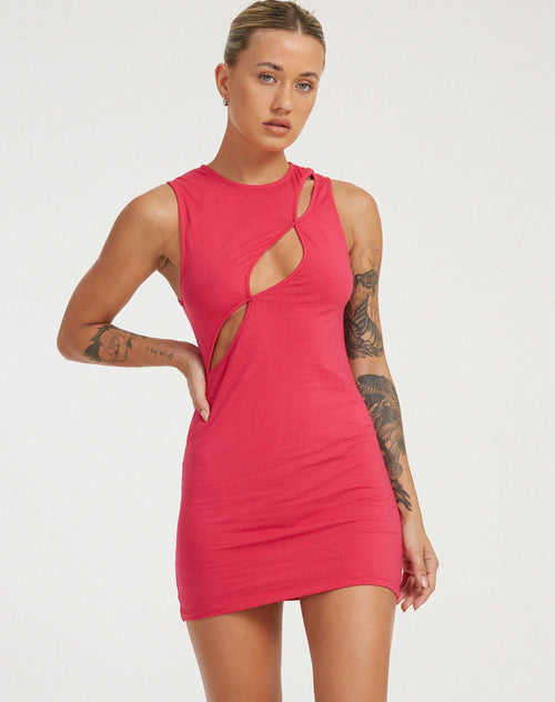 image of Inka Mini Dress in Fuschia Pink