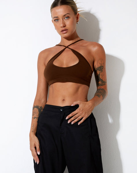 IMAGE OF Intan Crop Top in Cocoa